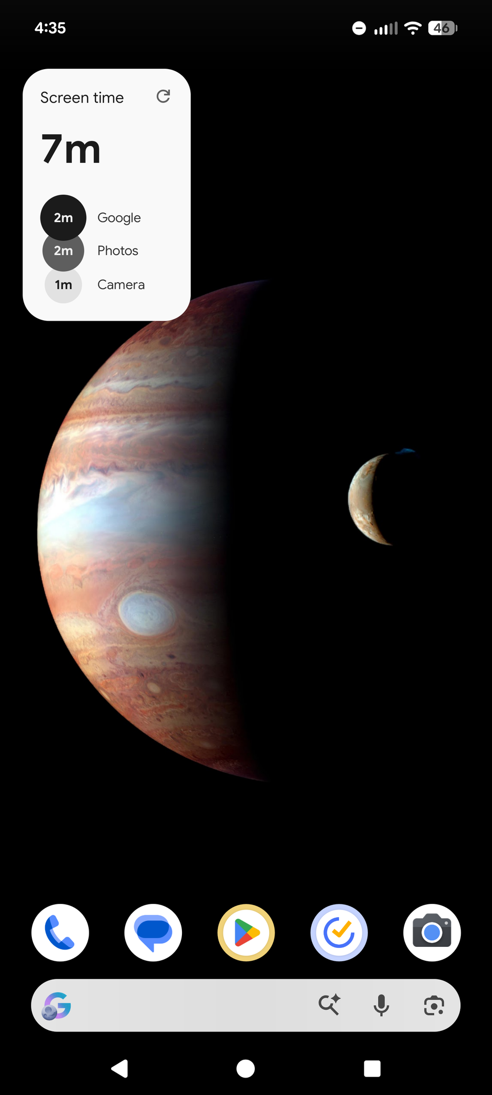 A small Digital Wellbeing widget on Android.