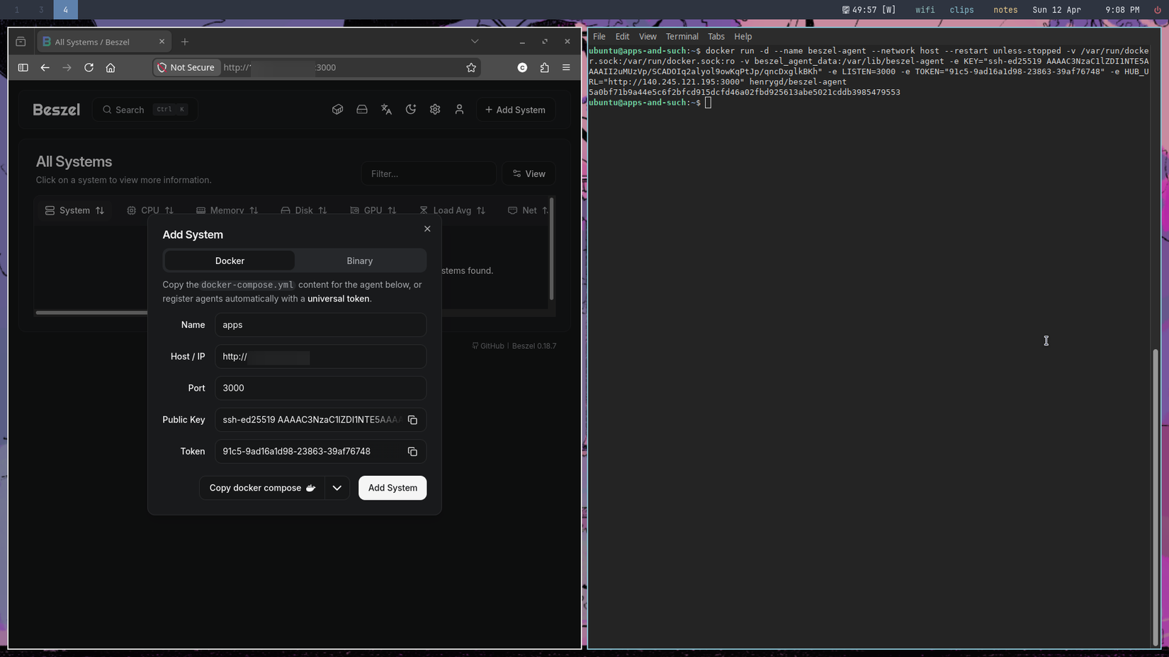 Docker system monitor on beszel.-2
