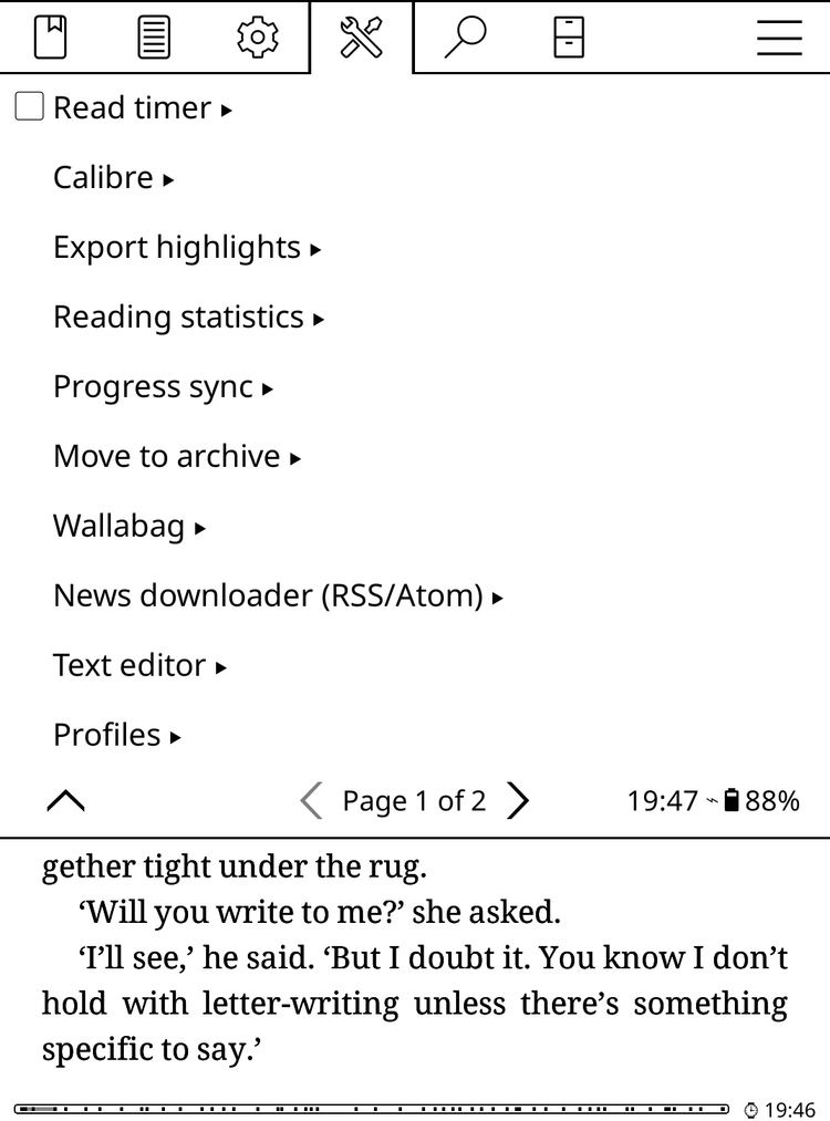 Extra featres in KOReader.