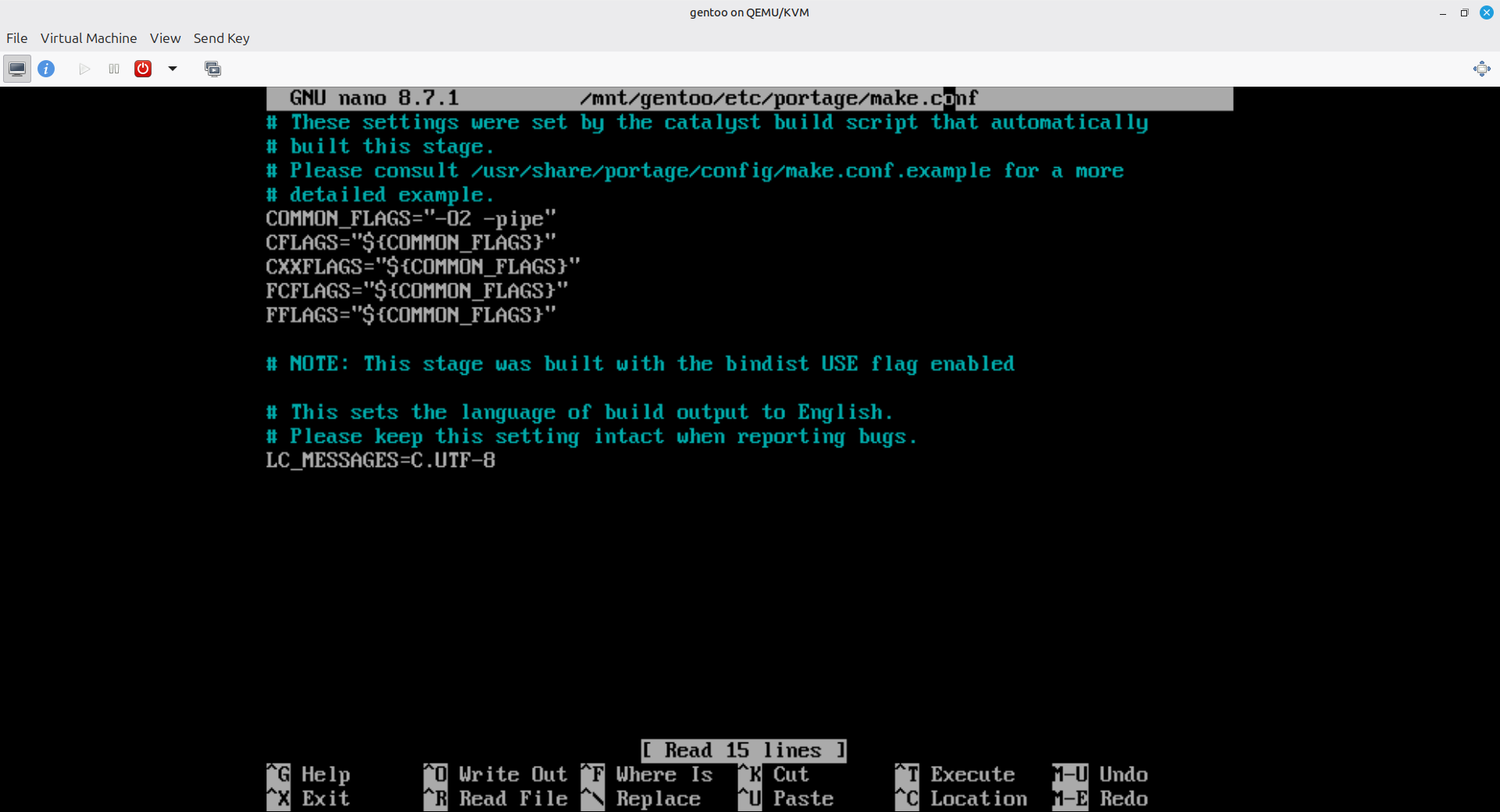 Makconf during the Gentoo Linux installation