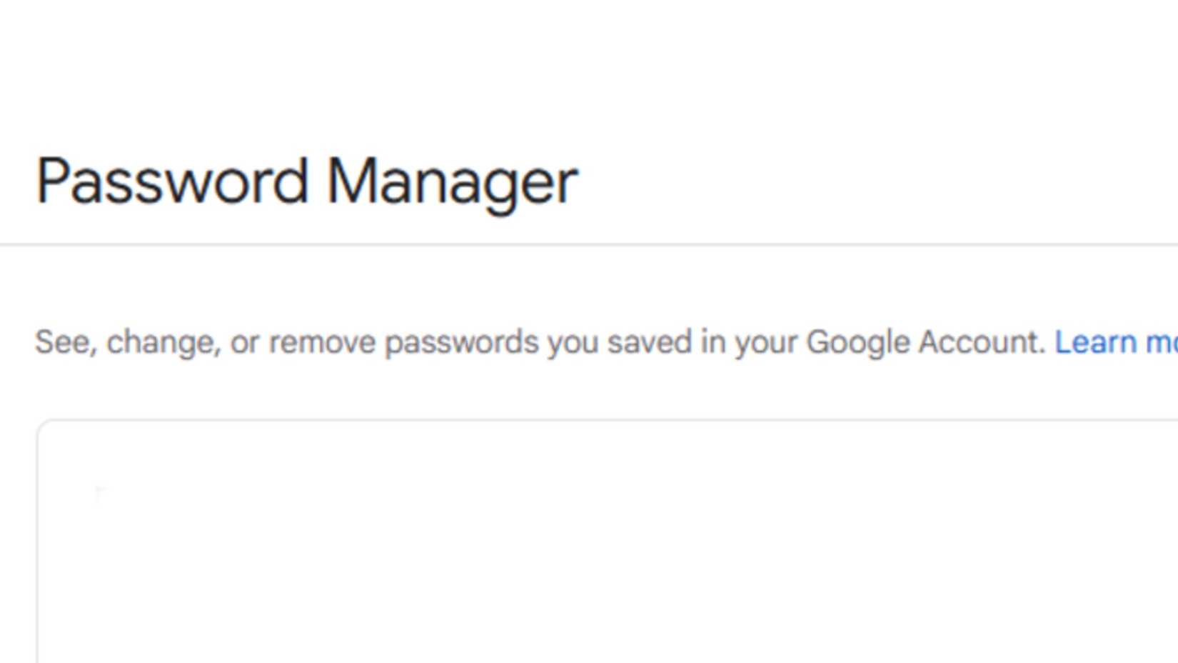Google Chrome Password Manager