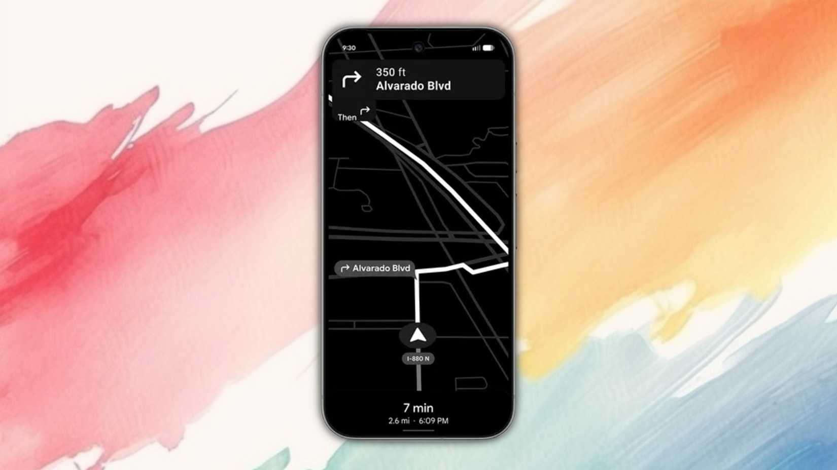 Google maps monochrome on a painted background