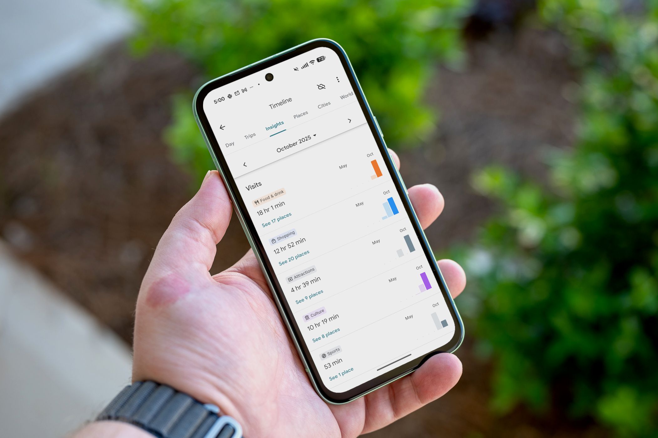Google Maps timeline
