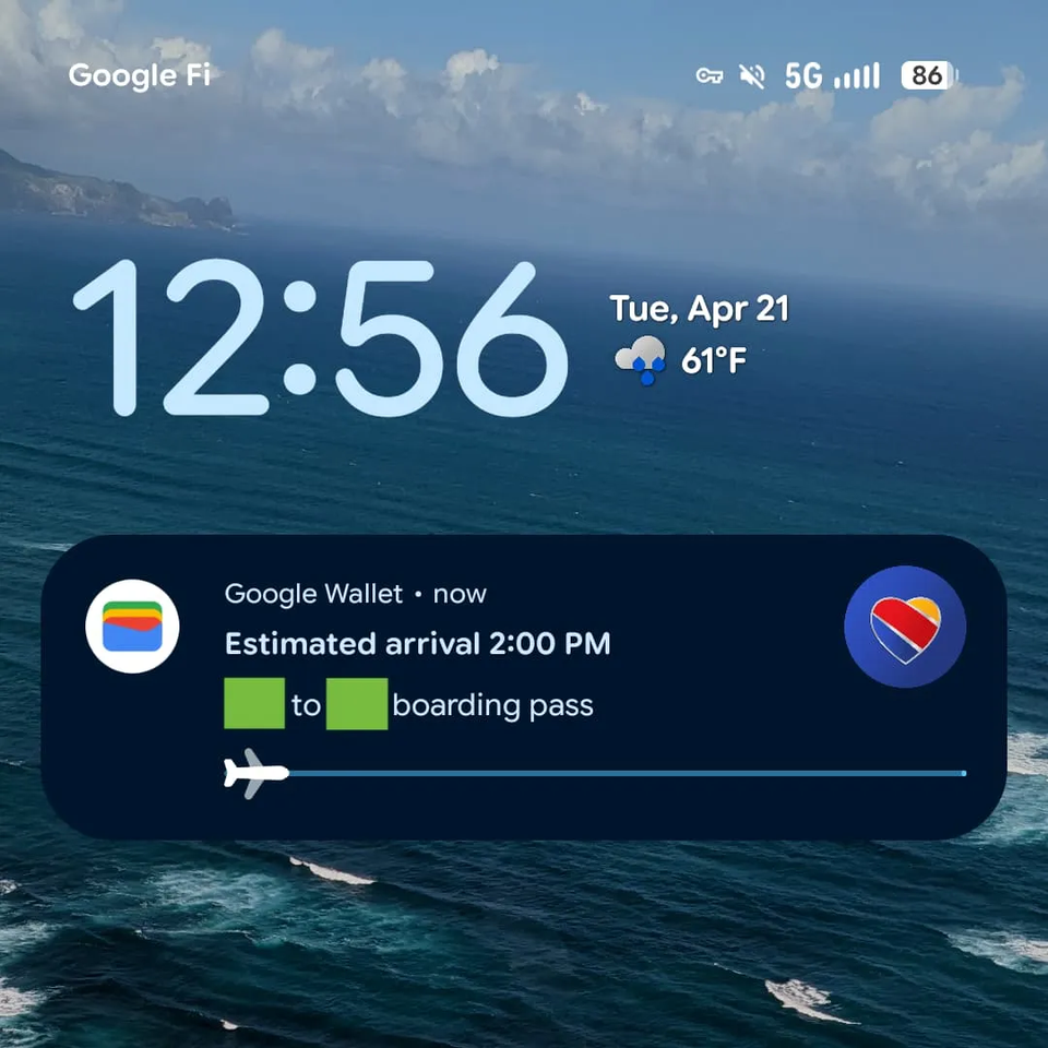 Google ウォレット ライブ アップデート フライト 1