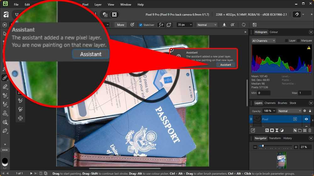 Affinity Assistant provides contextual help without getting in the way
