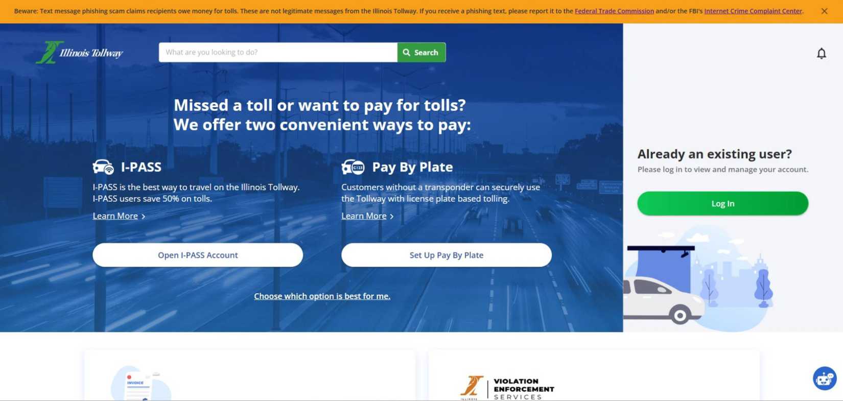 Illinois Tollway Screenshot