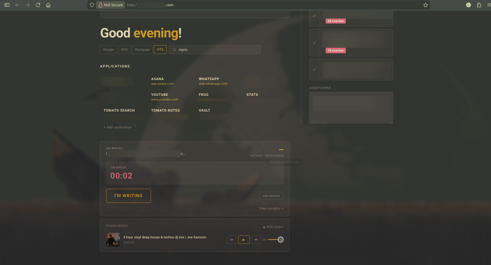 This custom dashboard is being hosted on my tiny home server.