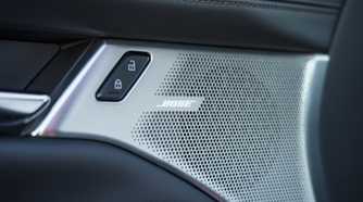 Close of of a Bose speaker in the door of a 2019 Mazda 3