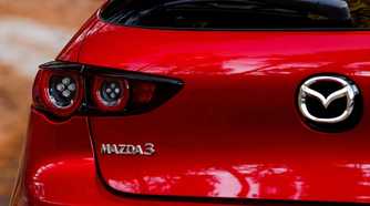 Close up of the rear of a 2019 Mazda 3
