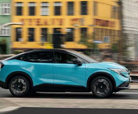 Side profile shot of a 2026 Nissan Leaf