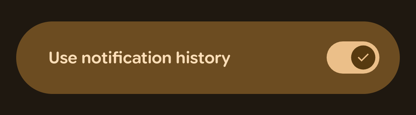 Notification history.