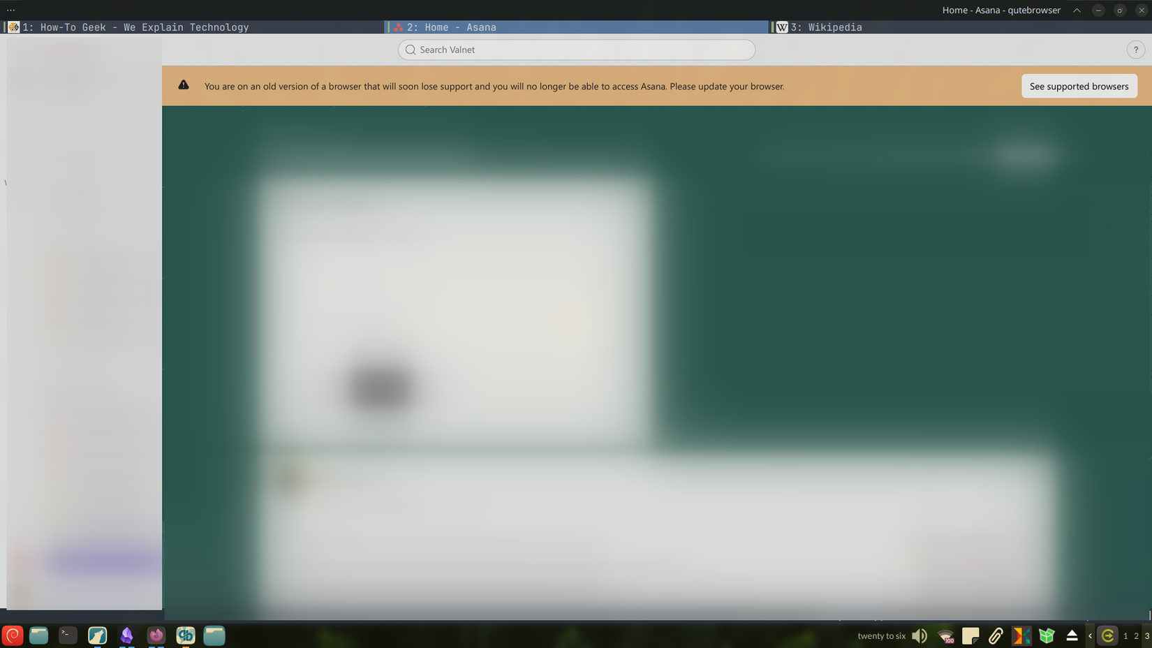 Old browser version warning.