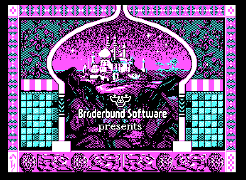 "Prince of Persia" running in the MartyPC web-based emulator in CGA mode.