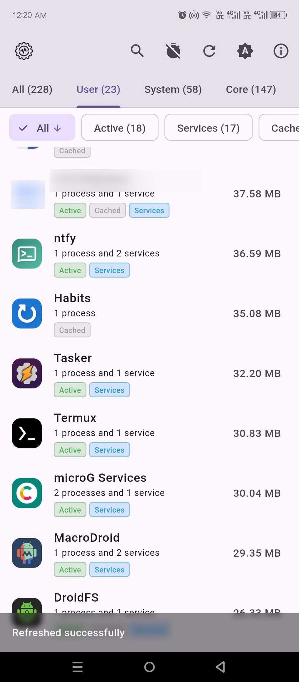 Running Services Monitor.