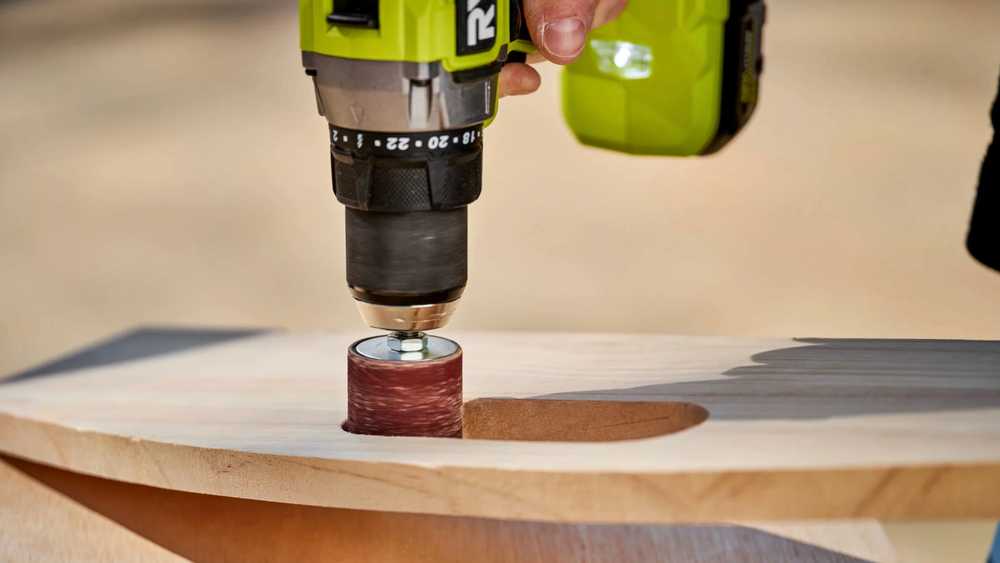 Sanding discs attach to a drill for quick woodworking tasks