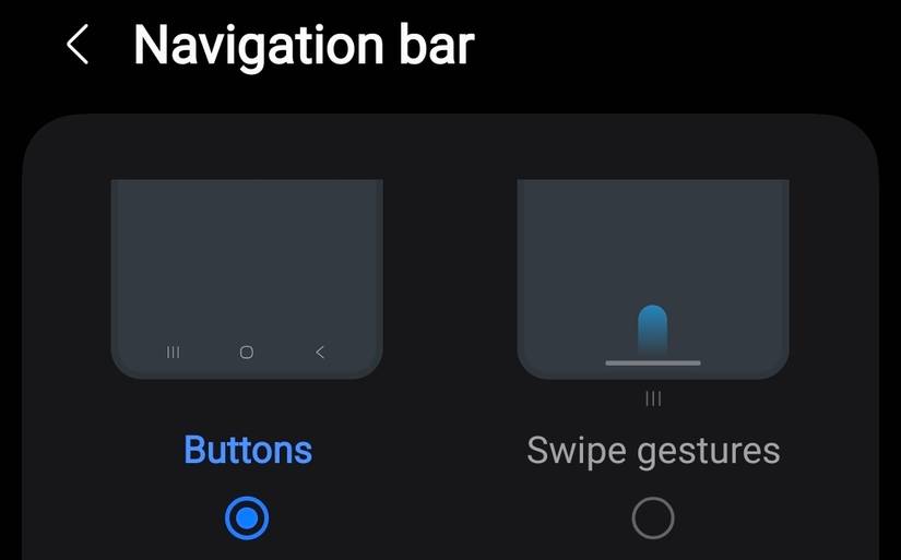 Samsung button or gesture navigation setting