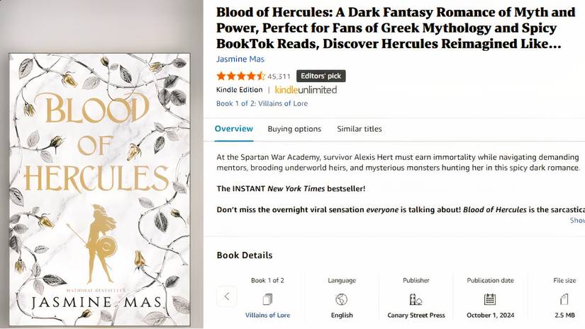 The cover of the Blood of Hercules