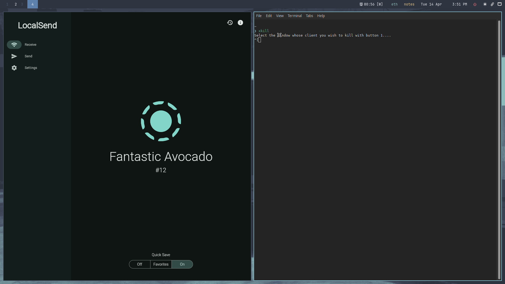 The xkill command lets you kill a process with a single click.