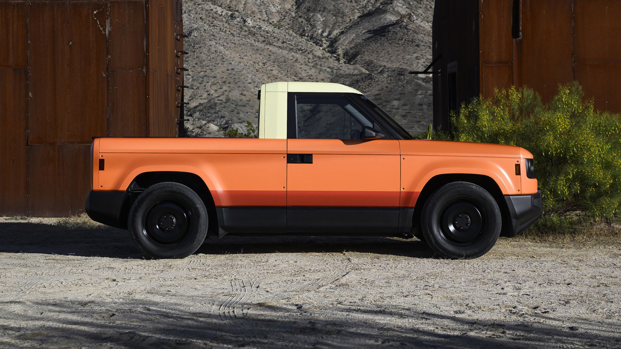Slate Auto modular electric pickup truck in orange