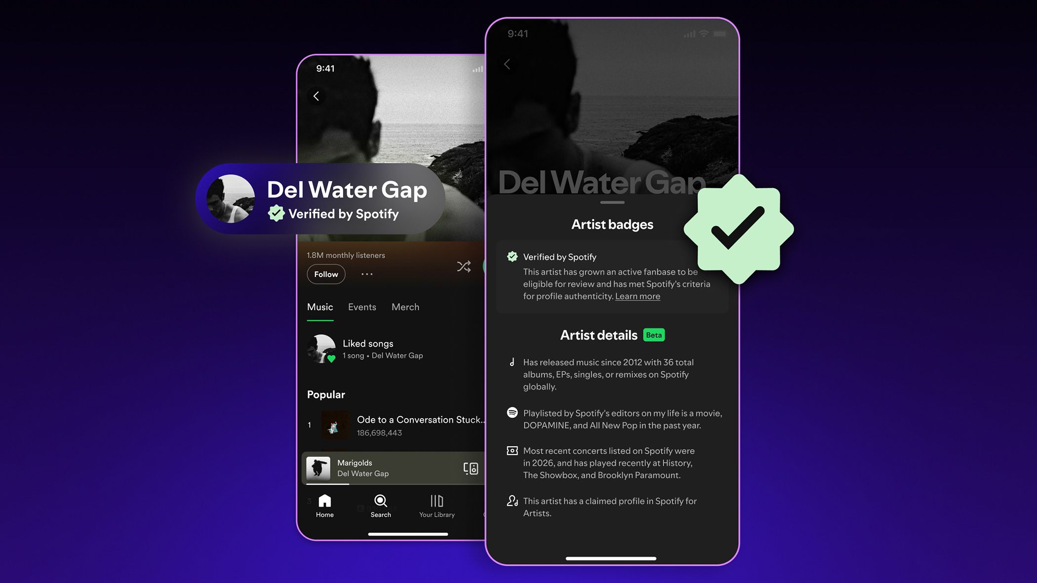 Verified by Spotify badge proving no AI was used