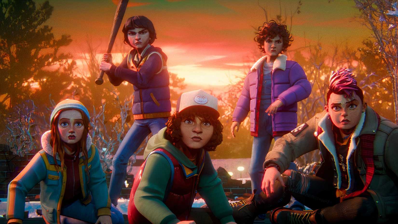 The crew in Stranger Things Tales from 85.