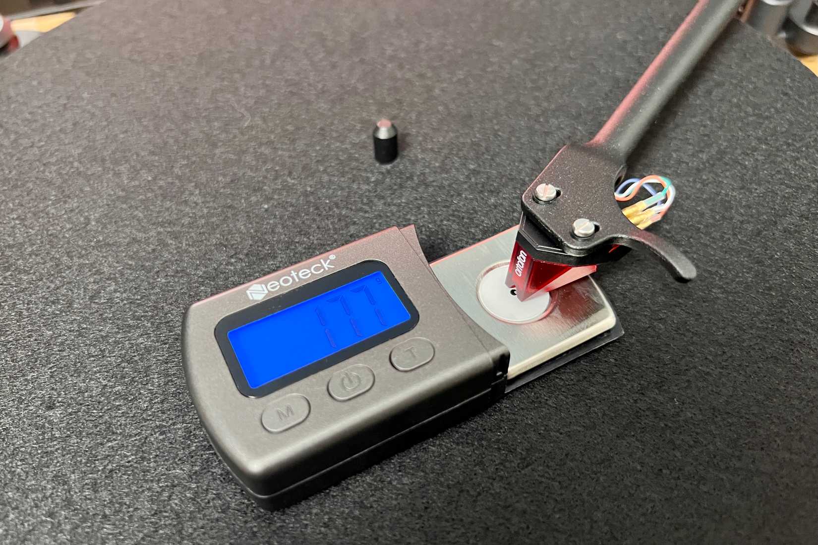 turntable cartridge upgrade – Ortofin 2M Red on tracking force scale-2