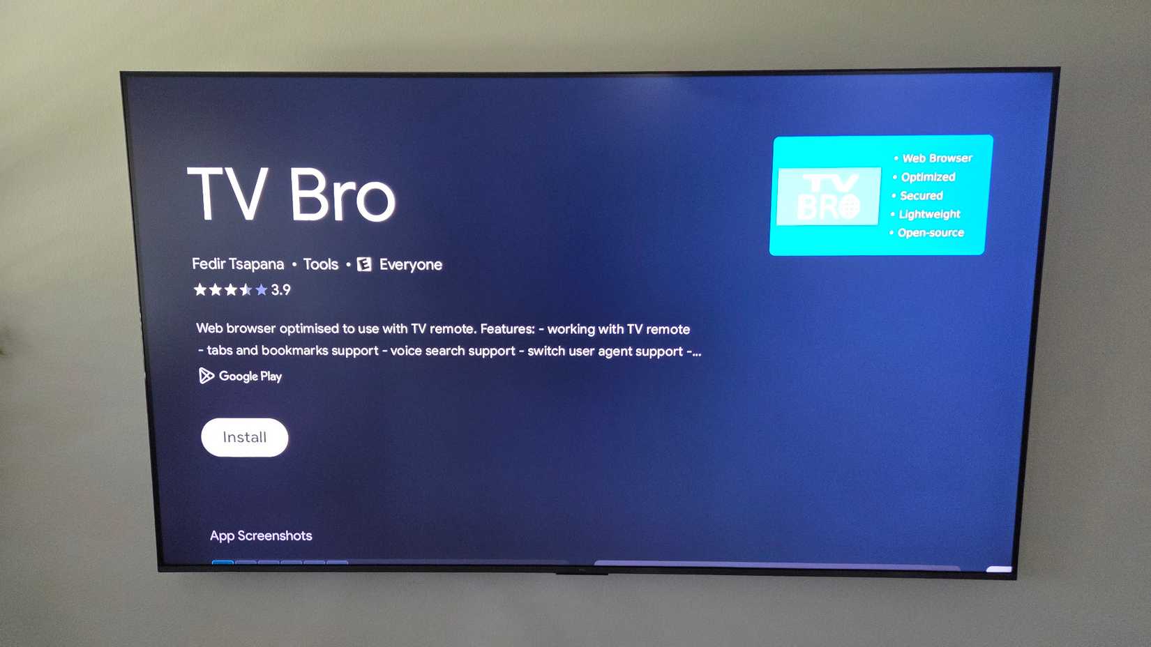 TV Bro app on Google TV