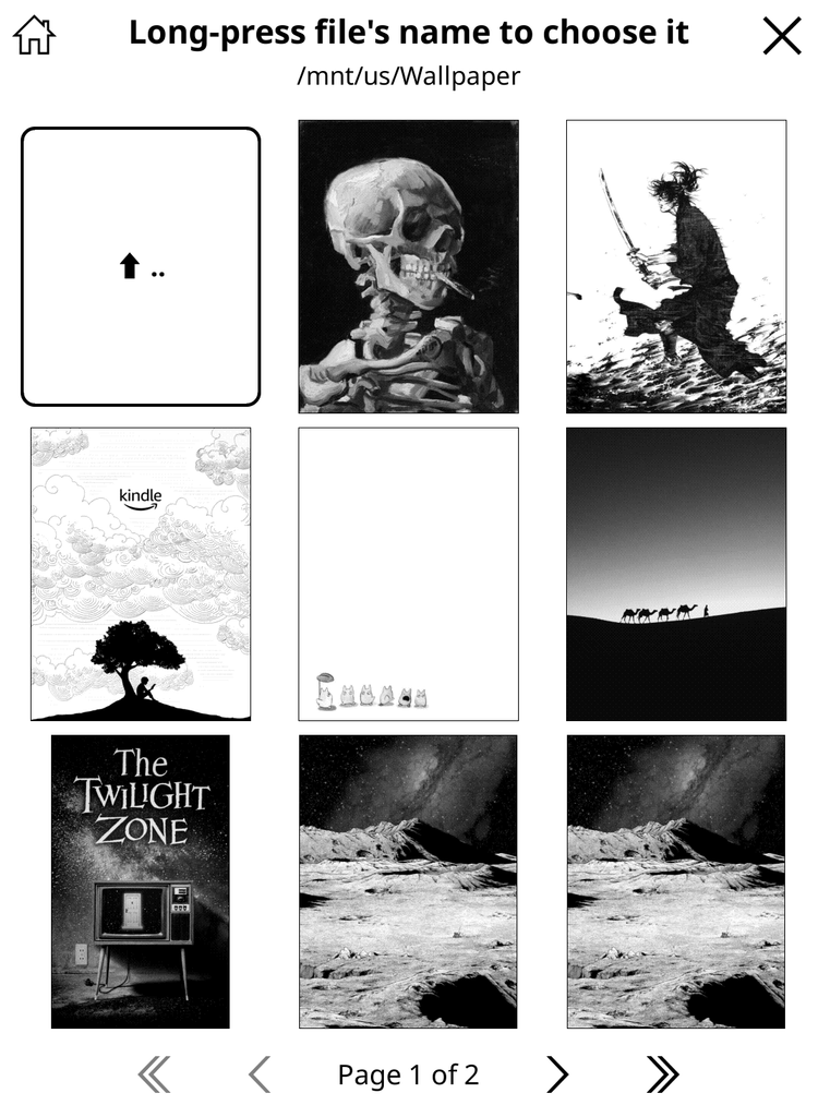 Wallpapers on KOReader.