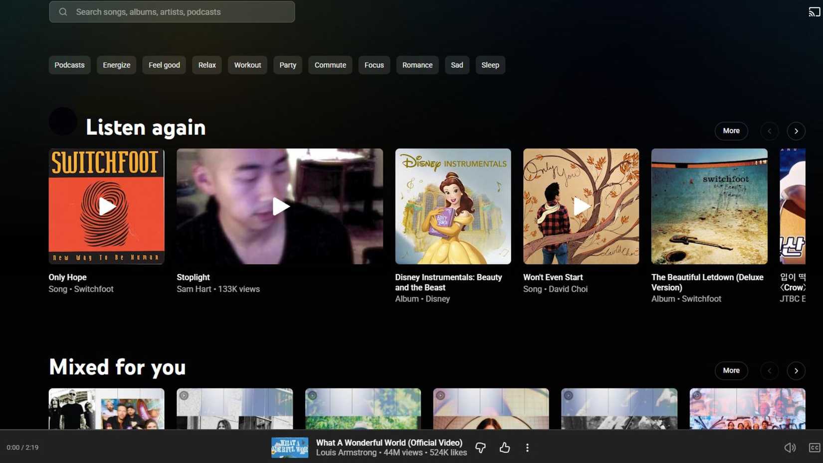 YouTube Music library