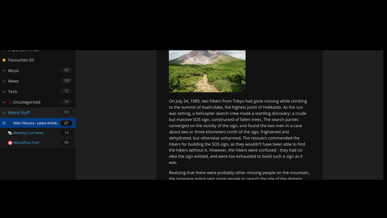 Feed RSS на экране Samsung Galaxy Z Fold 5