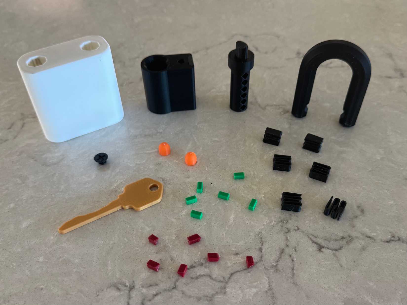 3D printed six-tumbler padlock by MakerWorld user JPlum 25