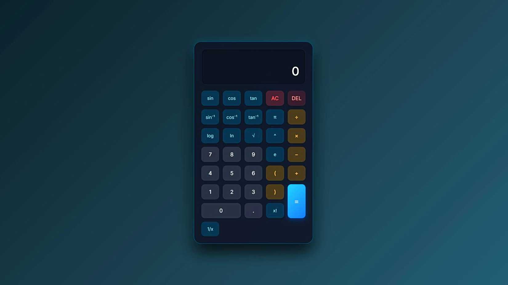 A calculator color changing