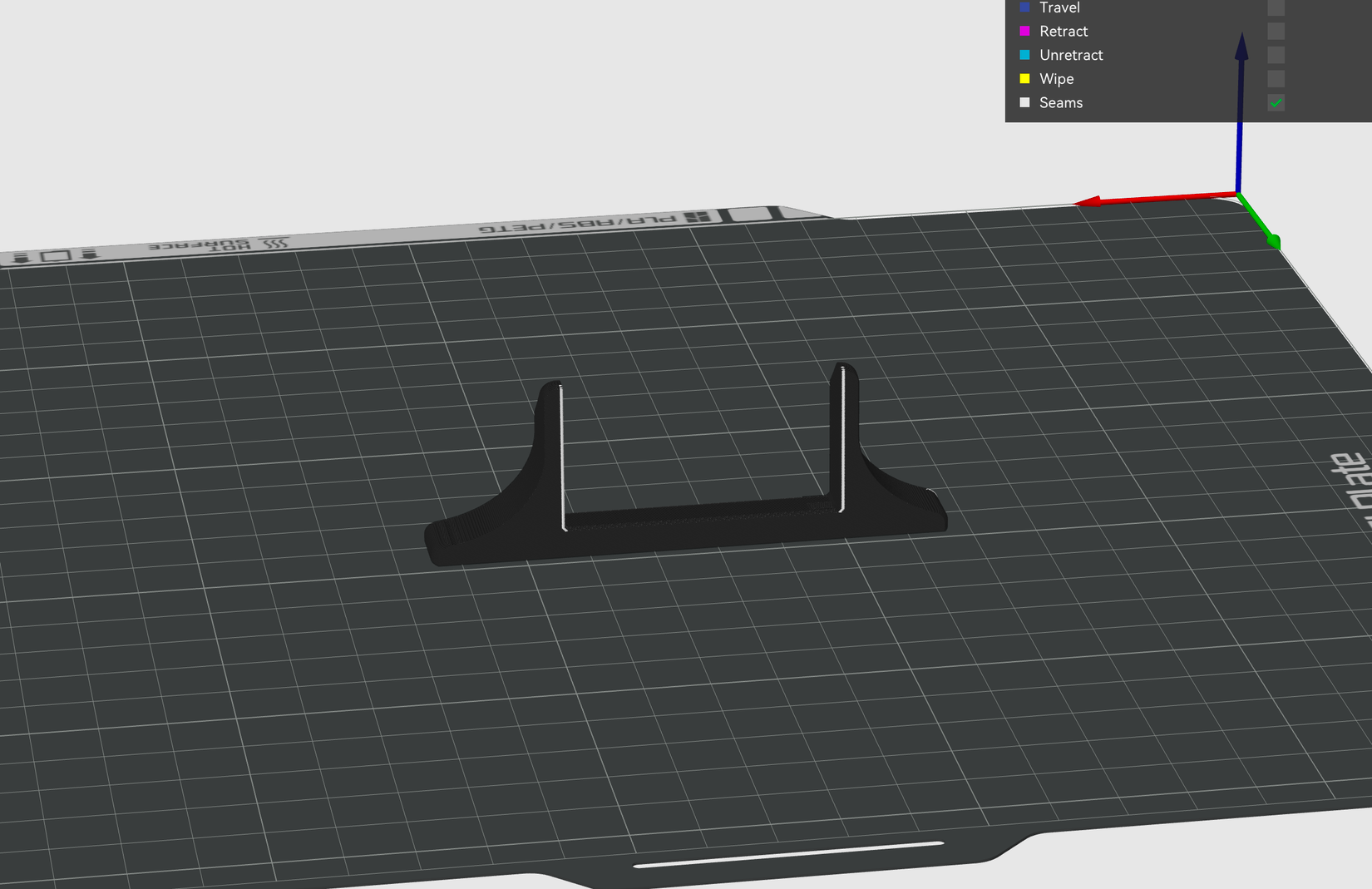 A slice of a larger model in Bambu Studio.