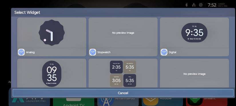 A widget on the ATV launcher app.