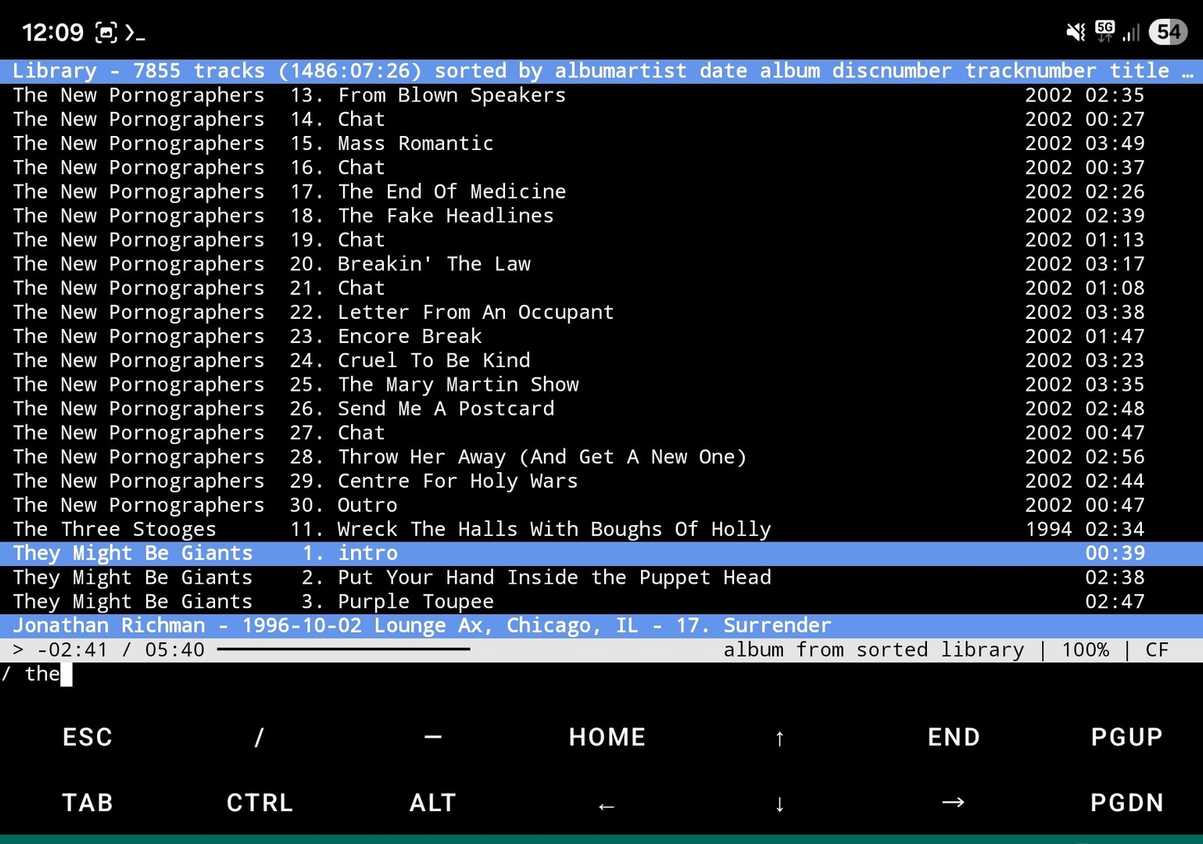 Tui Library Console I figured out how to run my favorite Linux TUI music player on Android ...