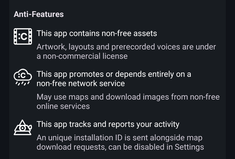Anti-Features on F-Droid.