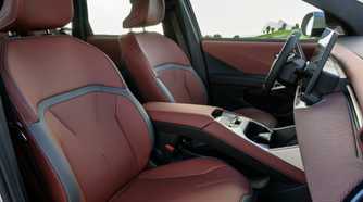 Shot of the front seats in a 2027 BMW iX3