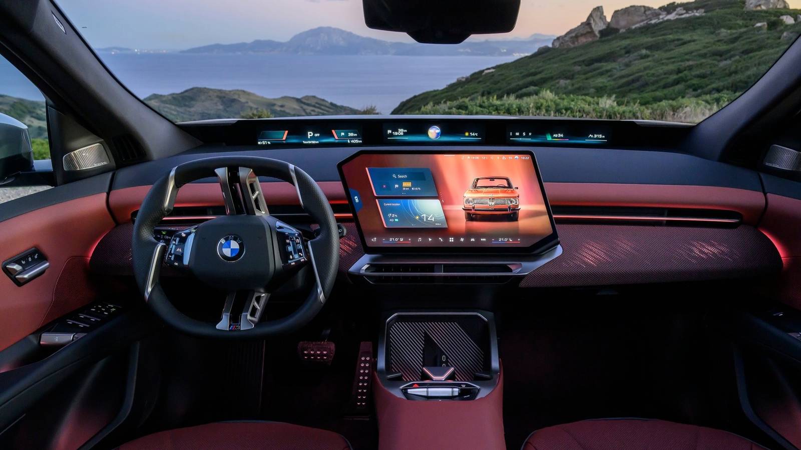 Interior shot of the dashboard in a 2027 BMW iX3