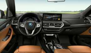 Shot of the dashboard inside the cabin of a 2022 BMW X3.