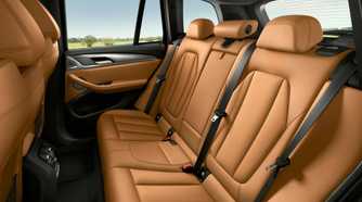 Shot of the rear seats inside the cabin of a 2022 BMW X3.