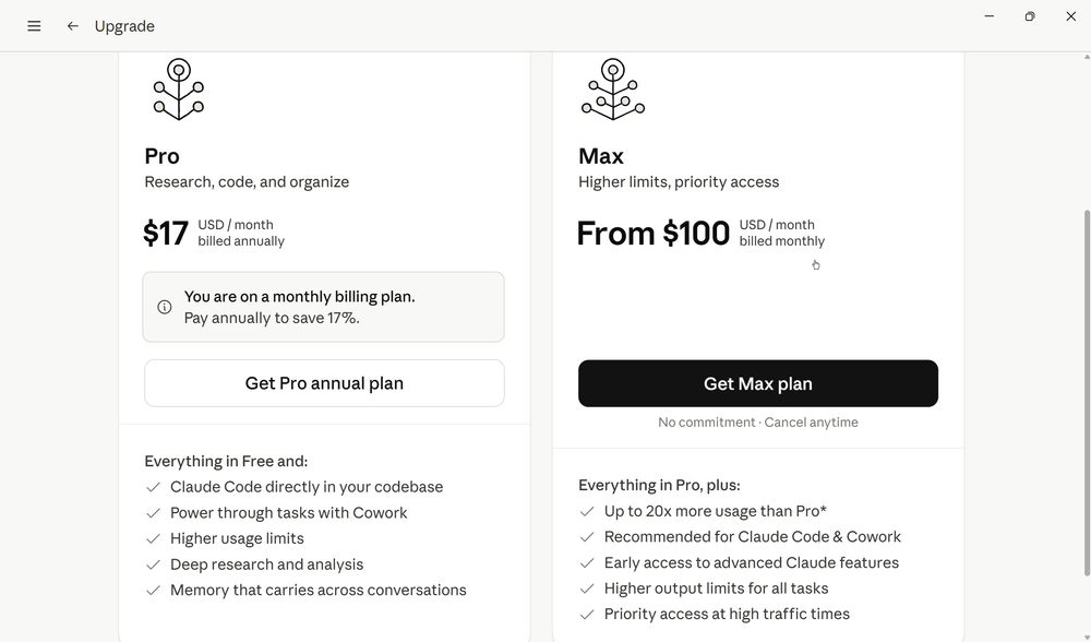 Claude's pricing tiers serve different use cases. Pro handles interactive work. Max handles autonomous agents.