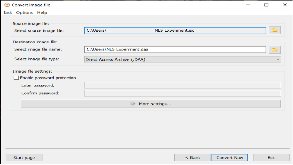 Anyburn's interface for converting and managing ISO files on Windows