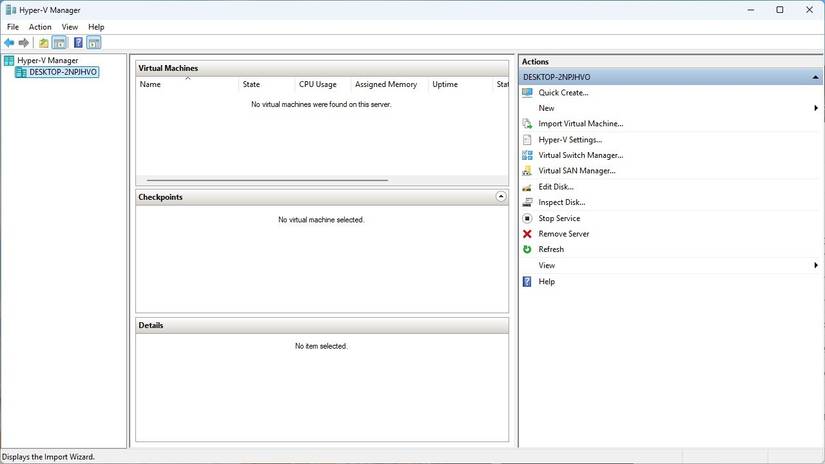 Hyper-V in Windows 11 Pro. 
