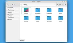 KDE Dolphin with the folders sidebar.
