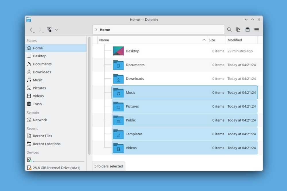 Dolphin's file selection with visible checkboxes