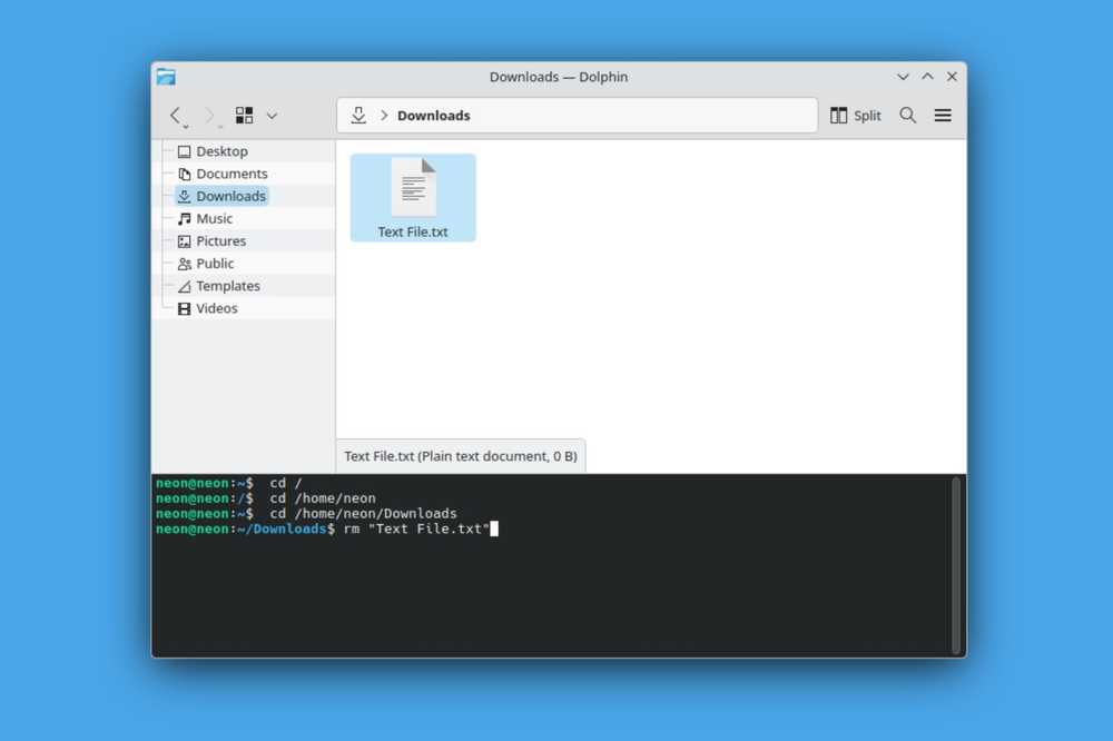 Dolphin's integrated terminal panel follows your navigation
