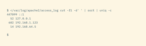 Sorting and counting unique values in log data