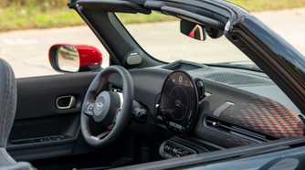 Shot of the dashboard in a 2025 Mini Cooper JCW Convertible