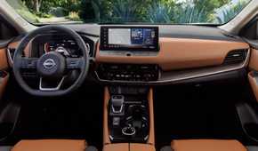 Shot of the dasboard inside the cabin of a 2024 Nissan Rogue.