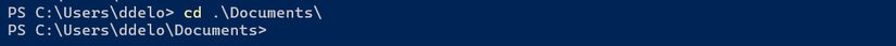 Running the cd command in PowerShell.